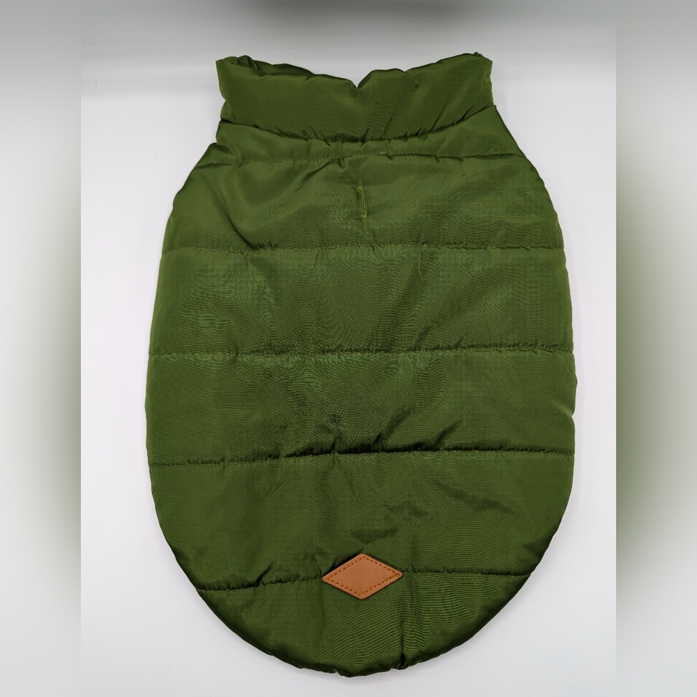 Small green winter dog jacket
